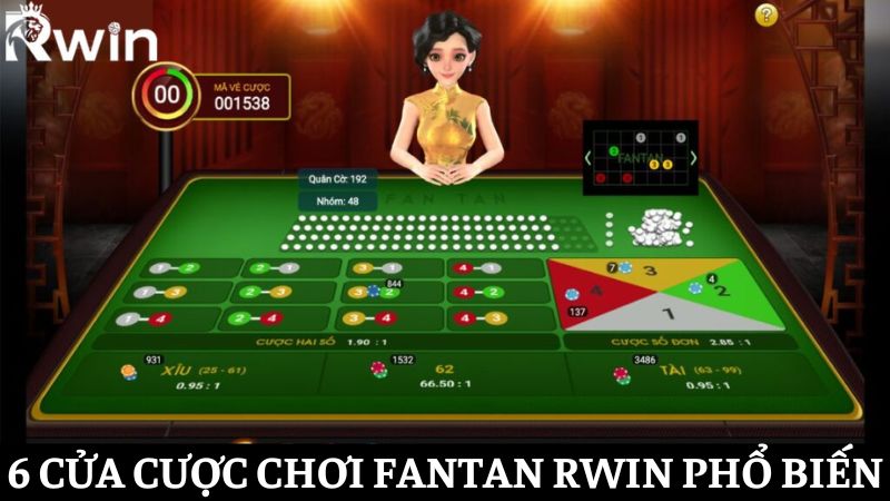Một số cửa cược trong trò chơi Fantan Bl555 bao gồm:
